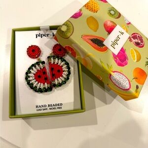 Piper K Hand Beaded fun watermelon earrings 🍉🍉 add some fun& flare to any outfit